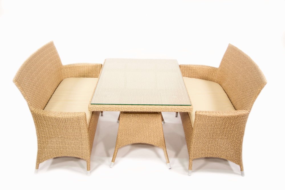 Комплект мебели с прямоугольным столом Кипр, цвет Индийское дерево